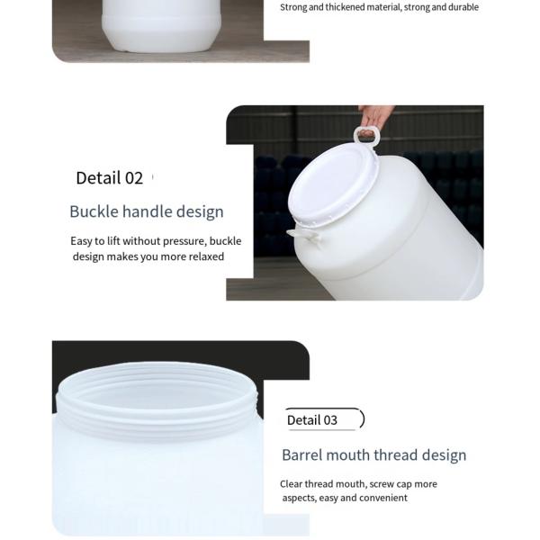 HDPE 50L Open Head Plastic Drum Water Multifunction With Cover