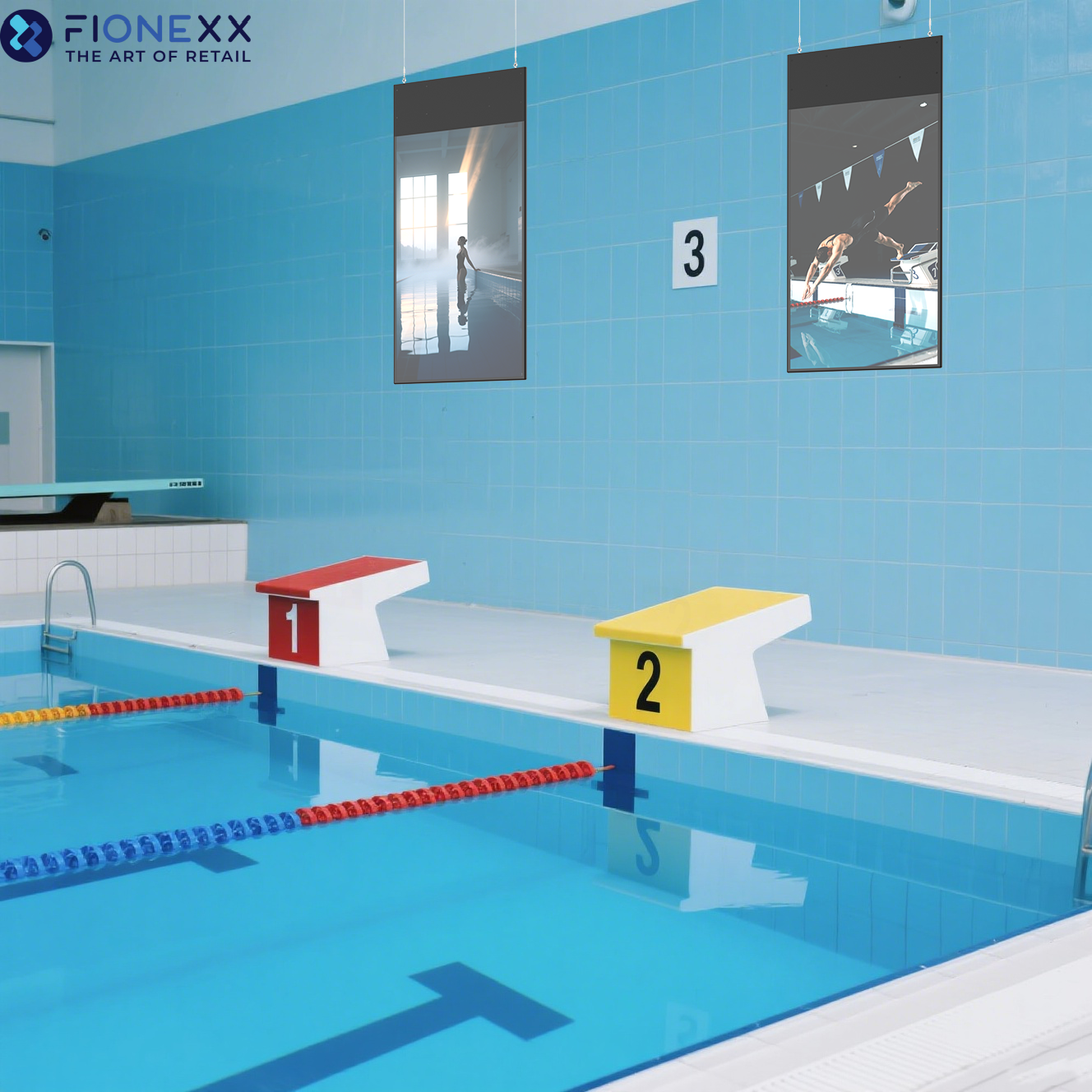 43/49/55 inch 700+700nits Double Sided Signage TFT LCD 1080p hanging display