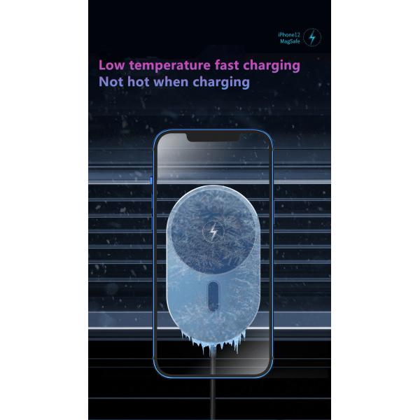 5W-15W Air Vent Wireless Car Charger with Multiple Safety Protection