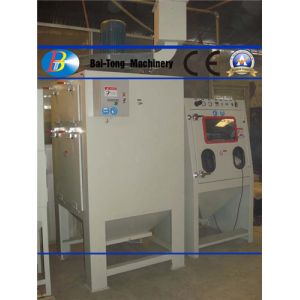 Small Flat Parts Automatic Sandblasting Machine Adjusted Belt Conveyer Speed