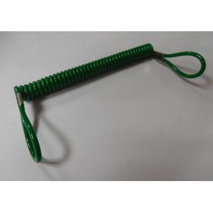 Top Quality Blue TPU Coated Safety Elastic Coil Cord Rop Key Ring Accessory Full