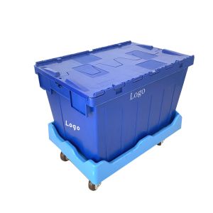 China External Size 600*400*315mm Stackable Nesting Crate PP Plastic Crates Blue Solid Box on sale