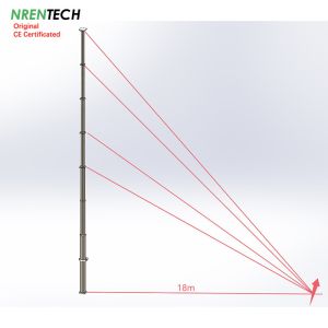 Wholesale 18m-400kg heavy duty payloads non-lockable pneumatic telescopic mast for telescopic antenna from china suppliers
