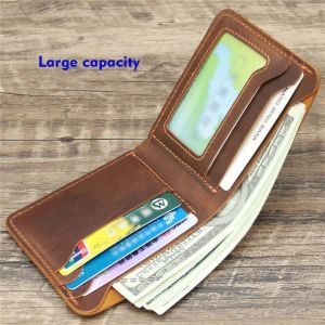 Creative Design Men's Genuine Leather Wallet with Multiple Card Slots and RFID