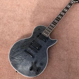 Wholesale Custom LP electric guitar, Transparent black burst maple top, Active pickup electric guitar, free shipping from china suppliers