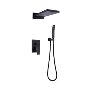 1 Handle 3 Spray wall mount shower faucet set With 9 In Waterfall Shower Head