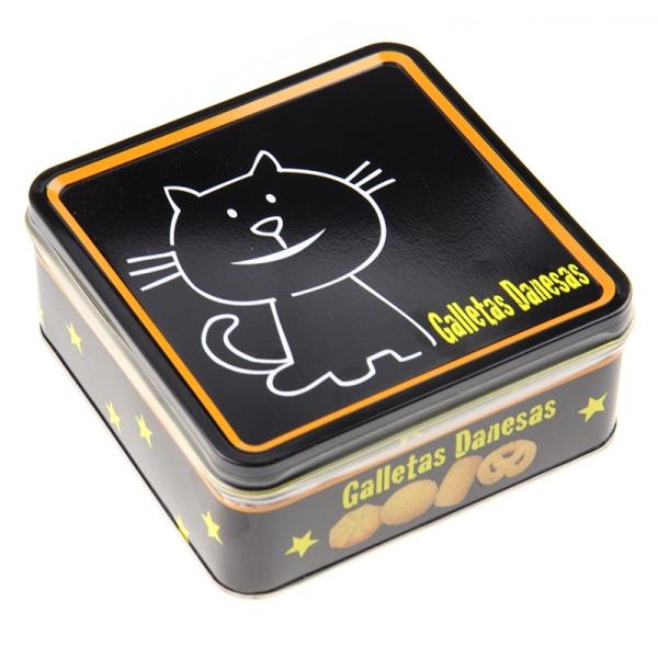 Galletas Danesas Tin Cookie Containers Black Color Printed Box 0.23 mm Thickness