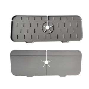 Sink Draining Pad Behind Faucet Splash Water catcher Mat Silicone Faucet Mat for