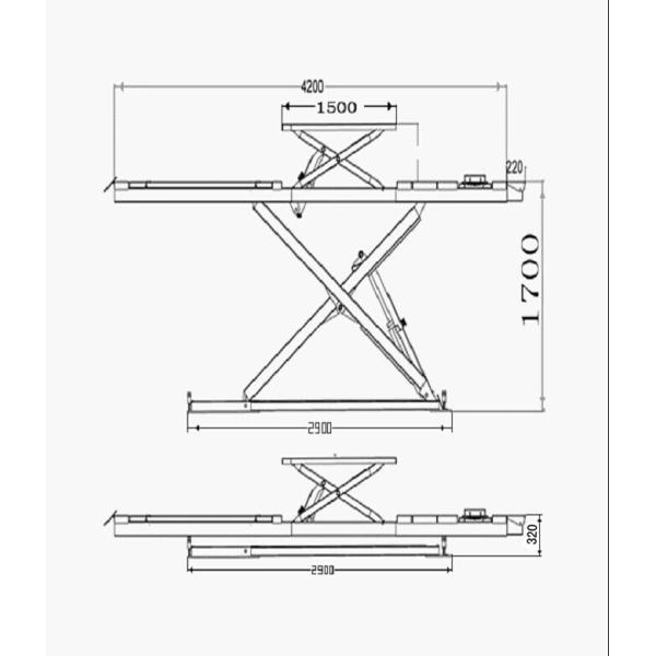 Hot Sale Scissor Car Lifts for Wheel Alignment Hydraulic Scissor Alignment Lift 3500kg/2150mm