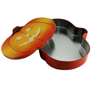 Pumpkin Shaped Halloween Tin Box Multipurpose Antirust For Chocolate