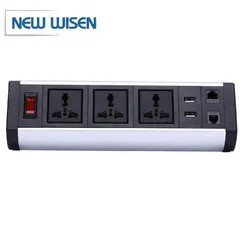 Office Desk Table Mount Power Strip Socket Outlet 220V Customized