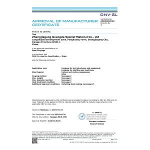 Zhangjiagang Guangda Special Material Co., Ltd. Certifications