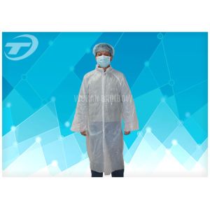 PE Disposable Visitor Coats By Polyethylene Fabric CE Certificated