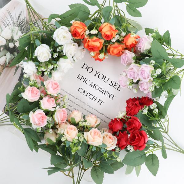 Wedding simulation, small roses, simulated flowers, fake flowers, oversized wedding photography, flower bouquets, home desktop decoration props