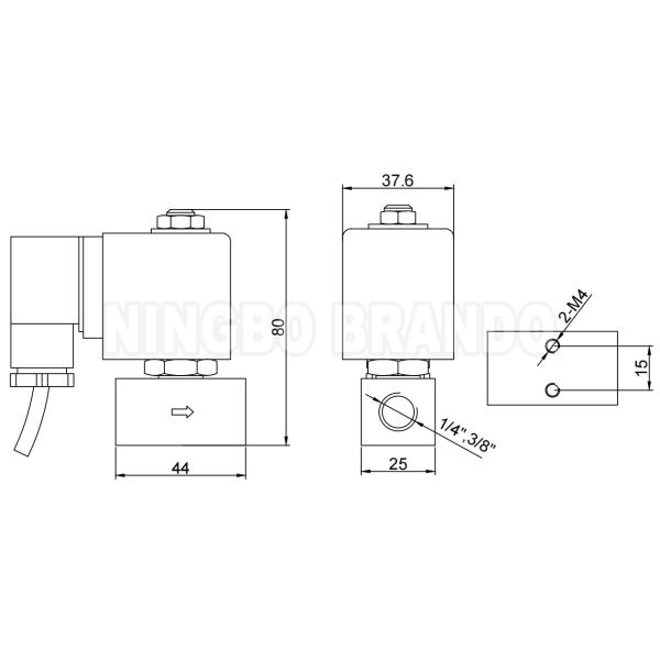 200 bar Water Air Gas High Pressure Solenoid Valve 1/4'' 3/8'' 12VDC 24VDC