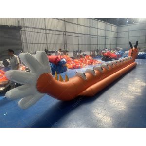 Water Toys Game Sea Dragon Shape Single Tube 12 Persons Inflatable Banana Boat