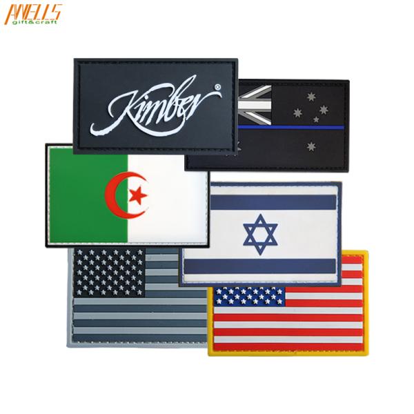 Velcro Attachment Pantone C 3D PVC Patch 10C For Uniform