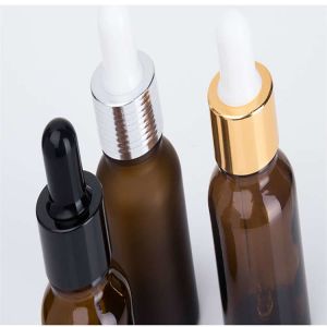 Multiscene Glass Bottles With Dropper , Eco Friendly Frosted Amber Dropper