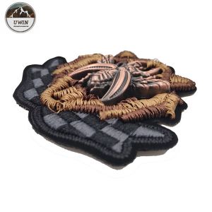 3D Handmade Custom Made Embroidered Patches With Stitch Border Style
