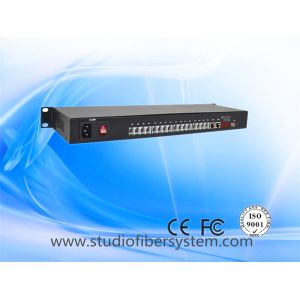 16CH Telephone To Fiber Optic Converter with 2ch 100M ethernet in 1U rack mount