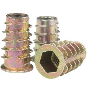 Zinc Alloy Threaded Furniture Wood Insert Nuts Countersunk Head