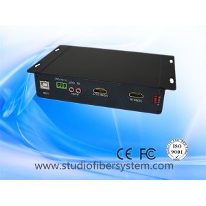 HDMI KVM fiber optic extender with bidi stereo audio over singlemode fiber to