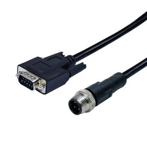 M12 Waterproof A Code Male 4pins Molded Cable To D-Sub Male 9pins Connector