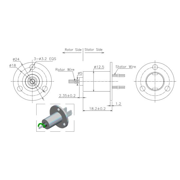 Miniature Slip Ring 6 Circuit Custom Solutions Available