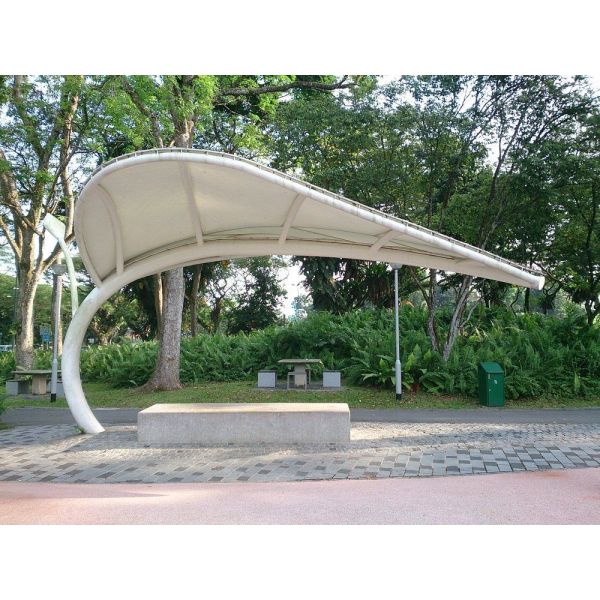 Modern Irregular Stainless Steel Shading Canopy Brush Technique-Custom Architectural Metalwork for Commercial Public Landscapes