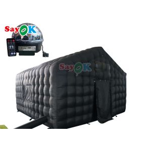 China Black LED Disco Lighting Mobile Night Club Tent Inflatable Cube Party Tent Inflatable Nightclub With Smoke Machine on sale
