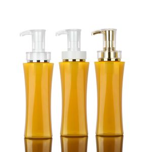 Plastic Amber Soap Foam Pump Yellow Shampoo Bottle With Three Different Pump