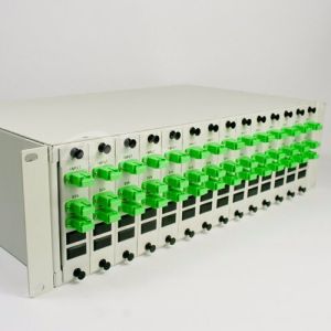 SC/APC Connectors Rack Mount PLC Splitter 3U 19" 14 Slots With 1x2 LGX Cassette