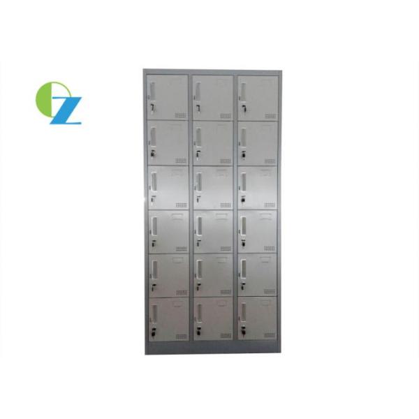 18 Door Steel Office Lockers , Multiple Locker Cabinet Customized Color 1