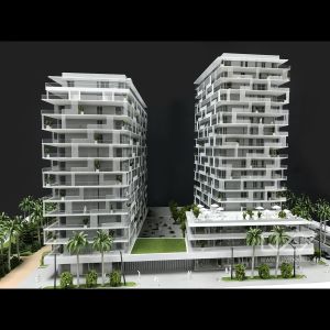 1:150 Scale Illuminated Architectural Model with Realistic Detail and Laser