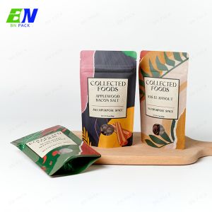 Wholesale Home Compostable Kraft Paper Stand Up Pouch With PLA Zipper For Daily Food Packaging from china suppliers