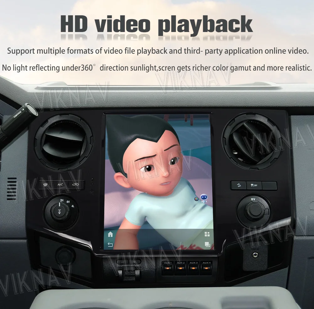 Viknav 12.1 inch Touch Screen Car Radio For Ford F250 F350 F450 F650 2008-2016 Multimidia Player Auto Stereo Head Unit GPS Carplay