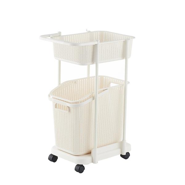 Quality Stackable 72cm 2 Tier Plastic Laundry Hamper With Wheels for sale