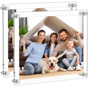 Decoration Floating Acrylic Photo Wall Frames 13'' X 16'' With Metal Standoffs