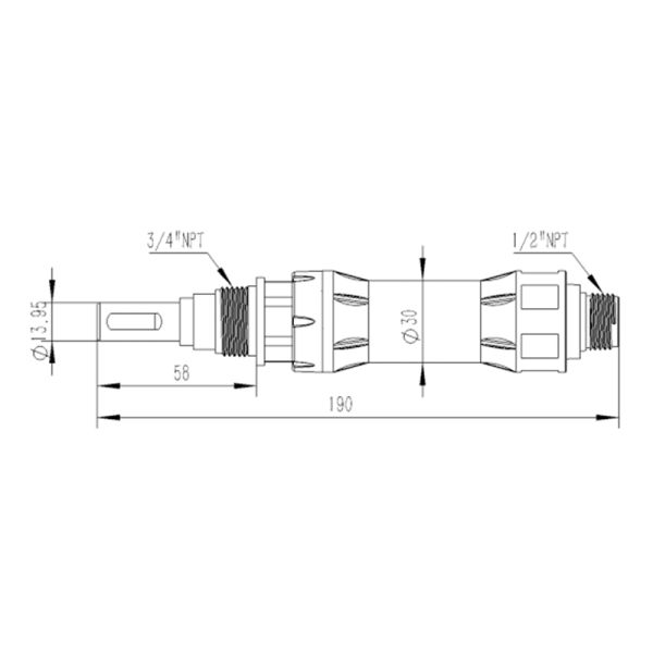 Size drawing of Kainafu Technology's conductivity sensor