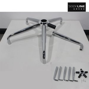 The electroplated and disassembled office swivel chair legs can be assembled
