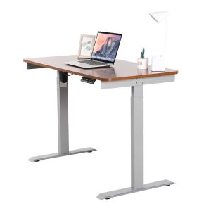 Brown 33.73lbs Electric Adjustable Computer Table / Study Computer Desk