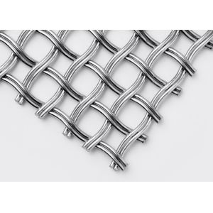 Stainless Steel Facades Decoration Double Crimped Mesh For Architectural Woven