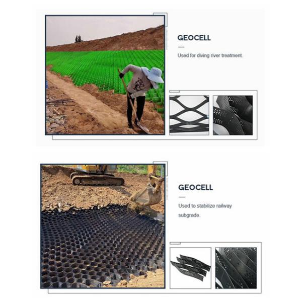 50mm-300mm Hdpe Plastic Geocell in road construction Ground Reinforcement