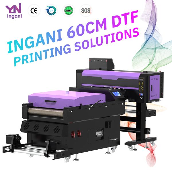 Ingani Dtf Printer 60cm 30cm 8 Colours Fluorescent I3200 Dtf Printer With Powder