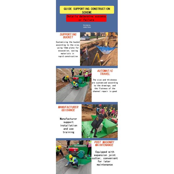 Ditch Lining Machine for Construction Operations About three construction personnel
