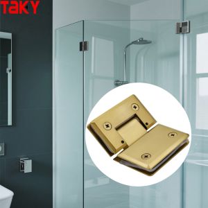 Square 135 Degree Gold Plated Glass to Glass Shower Screen Hinge