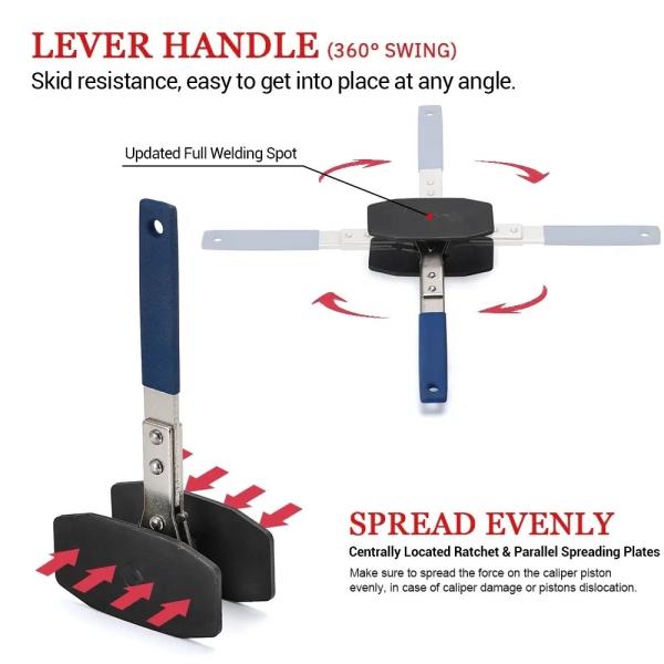 Car Tools Ratchet Brake Piston Caliper Spreader Ratchet Disc Brake Caliper Piston Spreader/separator Pad Mounting Tool
