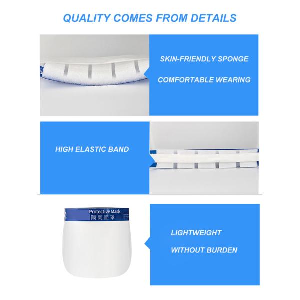 Visor Medical Anti-Fog Dental Clear Full Face Protective Disposable Face Shield With Splash Shield