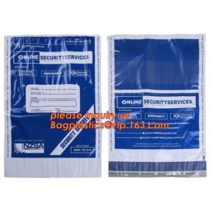 Strong adhesive seal tamper proof safety deposit package plastic bank bag, Bank