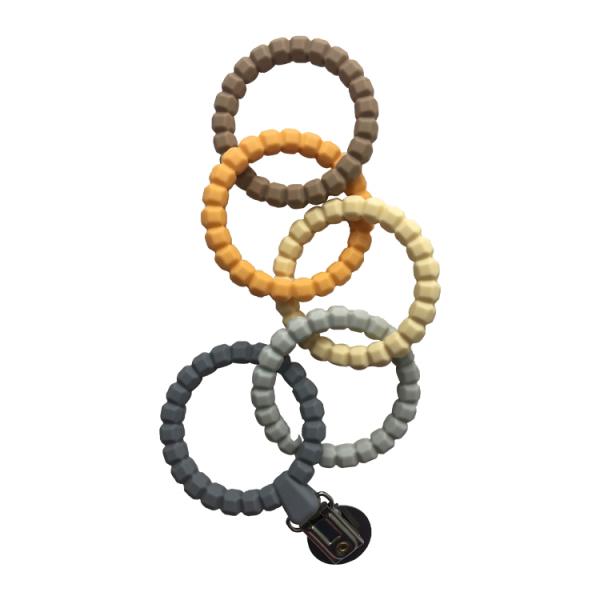 Eco Friendly Silicone Baby Teether Ring Shape Soft Teething Chew Beads